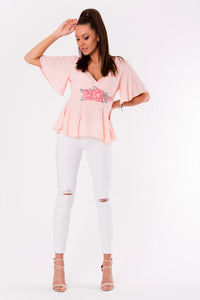 BLOUSE -POWDER PINK 48006-1