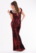 Load image into Gallery viewer, EVA&amp;LOLA  DRESS sequins RED 54004-1
