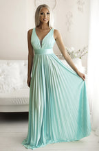 Load image into Gallery viewer, SENAT PLEATED  DRESS TURQUOISE 66002-2
