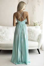 Load image into Gallery viewer, SENAT PLEATED DRESS TURQUOISE 66001-2
