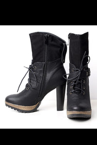 4021-2 Shoes / boots tied - black