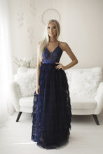 Load image into Gallery viewer, SENAT FLOUNCES DRESS NAVY BLUE 66005-4
