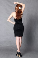 Load image into Gallery viewer, 4102-3 of the shining Crash dress with pleats on the bust with lining - black
