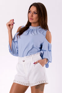 BLOUSE -BLUE 46032-2