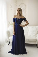 Load image into Gallery viewer, SENAT DELICATE DRESS NAVY BLUE 66008-1
