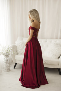 SENAT CORSET DRESS MAROON  68002-1