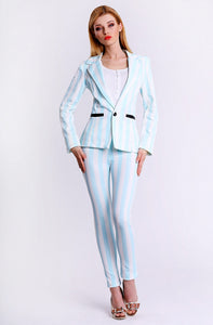 4306-2 Pastel striped jacket - blue