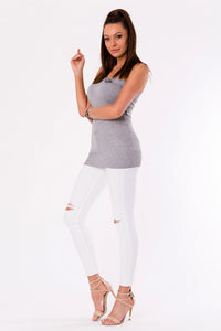 BLOUSE -GRAY 48016-1