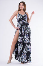 Load image into Gallery viewer, EVA &amp; LOLA FLOWERS DRESS ROYAL BLACK 58008-1
