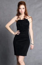 Load image into Gallery viewer, 4102-3 of the shining Crash dress with pleats on the bust with lining - black
