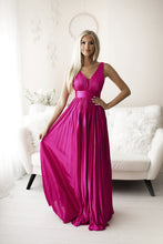 Load image into Gallery viewer, SENAT PLEATED  DRESS FUSHIA 66002-4
