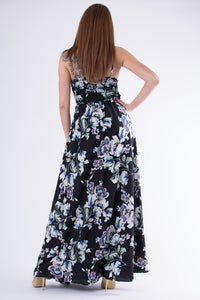 EVA & LOLA FLOWERS DRESS ROYAL BLACK 58008-1