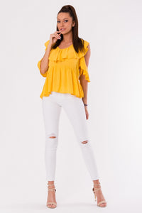 BLOUSE - MUSTARD 48027-1