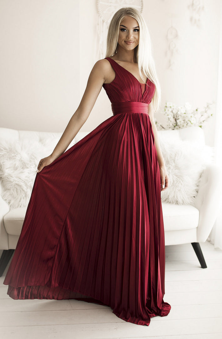 SENAT PLEATED  DRESS BURGUNDY 66002-3