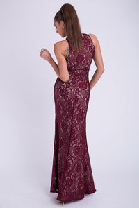 EVA & LOLA DRESS - Maroon 26011-2