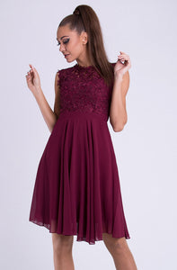 EVA & LOLA DRESS EGGPLANT 26012-3