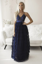 Load image into Gallery viewer, SENAT FLOUNCES DRESS NAVY BLUE 66005-4
