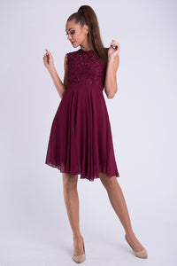 EVA & LOLA DRESS EGGPLANT 26012-3