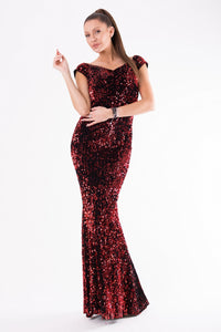 EVA&LOLA  DRESS sequins RED 54004-1