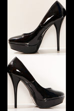 Load image into Gallery viewer, 3120-1 Lacquered high heels and platform - black
